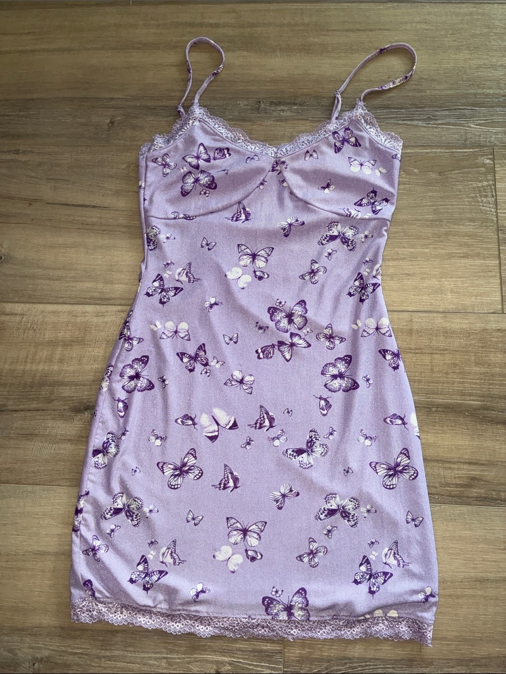 Full Tilt Lavender Butterfly Slip Dress
